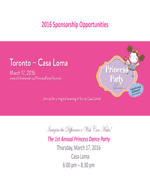 BSponsorshipb Package - Princess Dance Party Toronto - torontoptp