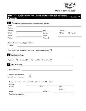 what is leave of absence from forensic form