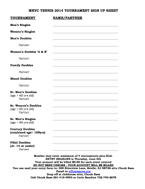 Weekly sign in and out sheet template - BMRYCb TENNIS 2002 TOURNAMENT SIGN UP SHEET - mryc