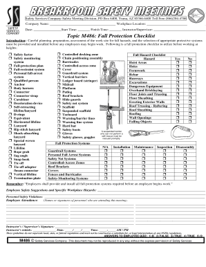 Osha safety meeting forms - Safety Services Company-Safety Meeting Division PO Box