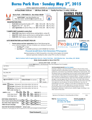 Printable 6 column ledger paper - Registration paper form2015 USE FOR WEB - burnsparkrun