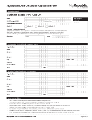 For Application of Business Static IPv4 Add-On