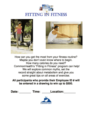 Fitting In Fitness Flyer - CommonHealth