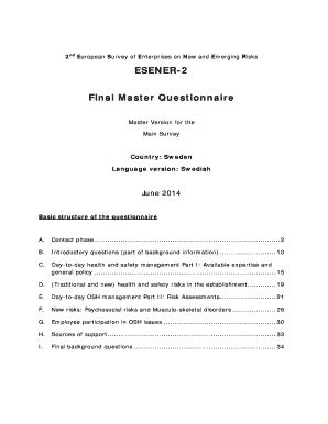 E S E N E R ESENER-2 Final Master Questionnaire - oshwiki