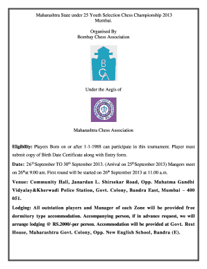 Maharashtra State under 25 Youth Selection Chess Championship ... - pdcc