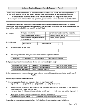 Housing needs survey form - Uplyme Parish Council - uplymeparishcouncil