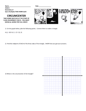 Name Date Adams Geometry L3 Quiz 10 25pts TAKE HOME QUIZ