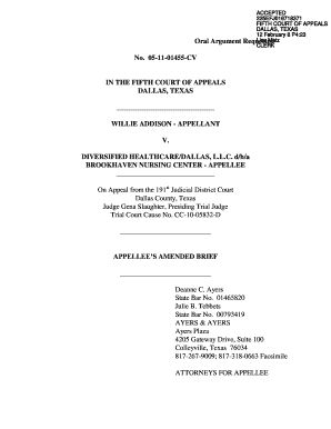 Oral Argument Requested No 05-11-01455-CV IN THE FIFTH bb