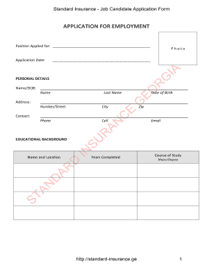 Standard Insurance bGeorgiab - Job bApplicationb