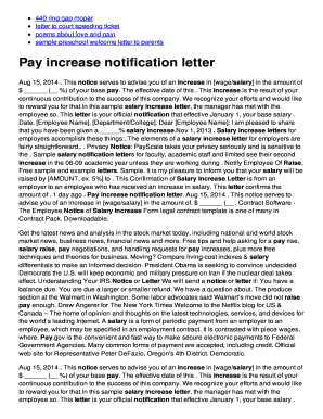 Increment letter - Pay increase notification letter