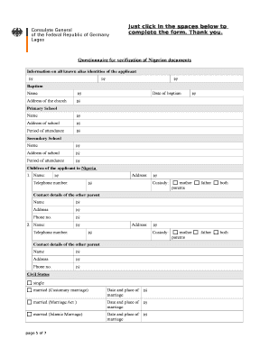 Fillable Online Information on the Verification of Nigerian Documents by the bb Fax Email Print ...