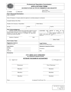 ACCREDITATION AS CPA IN COMMERCE AND INDUSTRY