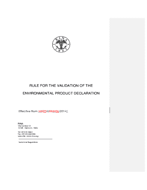RULE FOR THE VALIDATION OF THE ENVIRONMENTAL PRODUCT