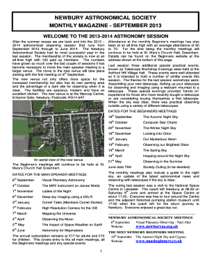 September 2013 - Newbury Astronomical Society - newburyastro org