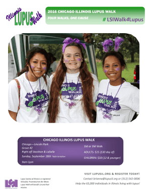 Chicago Lupus Walk Flyer - Lupus Society of Illinois - lupusil
