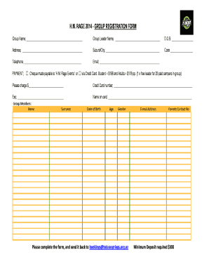 RAGE 2014 GROUP REGISTRATION FORM Group Name - totarasprings org