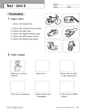 Name Class Date Test Unit 6 Vocabulary 1 Leggi e colora - elilaspigaedizioni