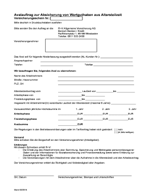 German Pension Part-Time Work Insurance Form