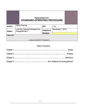 SOP 1.01 Standard Operating Procedure Extinguishment - PyroLance