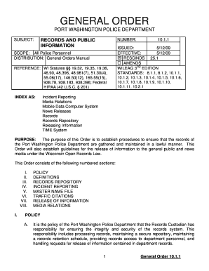 fillable online pwpd general order port washington police department 11 general orders