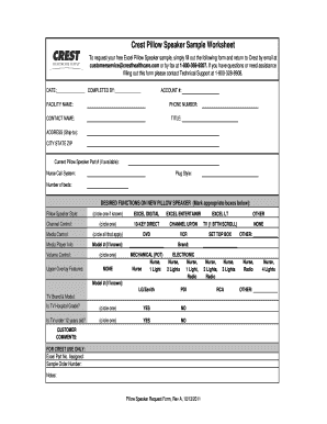 Pillow Speaker Request Form101311xls