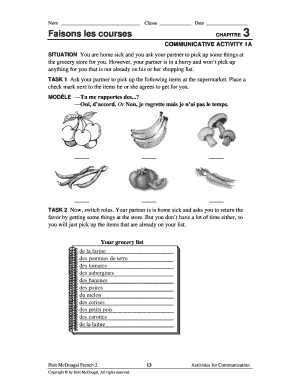Faisons Les Courses Chapitre 3 Fill Online Printable Fillable Blank Pdffiller