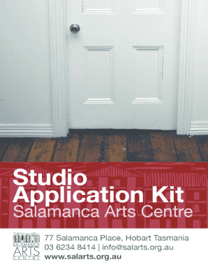 Studio Application Kit - Salamanca Arts Centre - salarts org