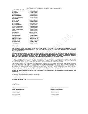 FINAL VERBIAGE AS PER ISSUING BANK STANDARD FORMAT