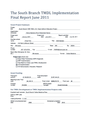 The South Branch TMDL Implementation Final Report June 2011