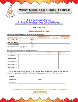 Fillable Online westmichiganhindutemple Sri Shirdi Sai Baba Punah Prana Prathishta Mahotsav Fax ...