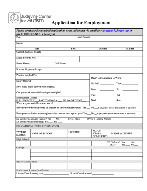 Judevine Job Application