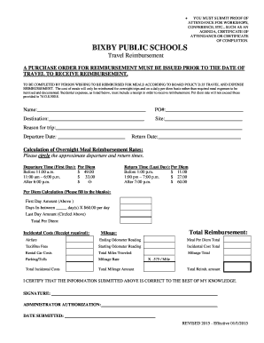 travel reimbursement form