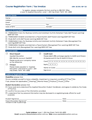 Personal invoice format - tax-practitioner-board-licensing-units-registration-form - appliededucation edu