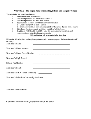 2014-2015 Scholarship Application - Davey1