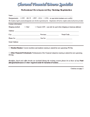 Professional Development Day Training Registration