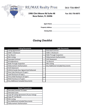 Home Purchase Closing Checklist - Kelly Santini LLP