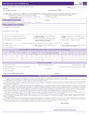 APPLICATION FOR OUTWARD BILL