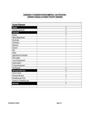 Income Statement - Genesis Capital Loans