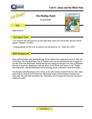 Disciplinary tracker excel - Unit 8Jesus and the Blind Man The Healing Touch - abrahamicfaith