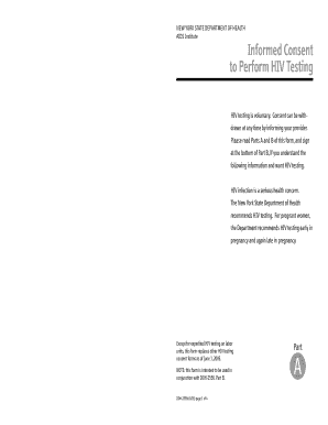 Form DOH- 2556 and 2556i. Informed Consent for HIV Testing