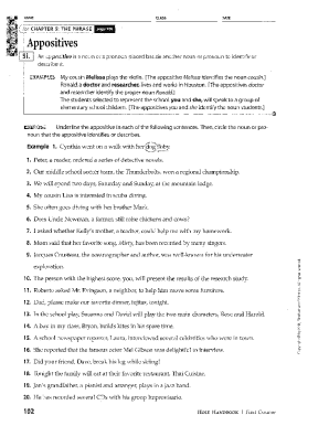 Appositive Worksheet Pdf Middle School - Fill Online, Printable, Fillable,  Blank | pdfFiller