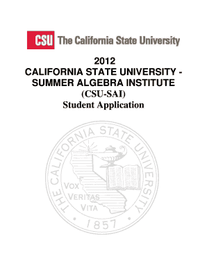 CALIFORNIA STATE UNIVERSITY SUMMER ALGEBRA INSTITUTE