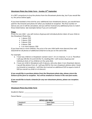 Fillable Online Showteam Photo Day Order Form Sunday 15th September Fillable Online Showteam Photo Day Order Form Sunday 15th September
