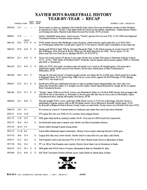Fillable Online XAVIER BOYS BASKETBALL HISTORY Fax Email Print - pdfFiller