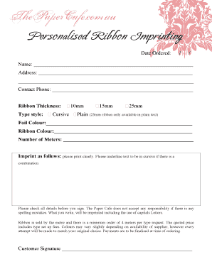 personalised ribbon online