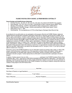 PADRE FOUNDATION MODEL amp PERFORMER CONTRACT - padrefashionshow