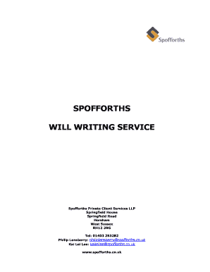 To view our Will Questionnaire - Spofforths - spofforths co