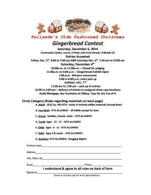 Palisades Olde Fashioned Christmas Gingerbread Contest