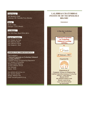 NPTEL Workshop Brochure - LC Institute of Technology,Bhandu - lcit