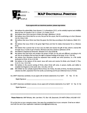 If you agree with our doctrinal position please sign below